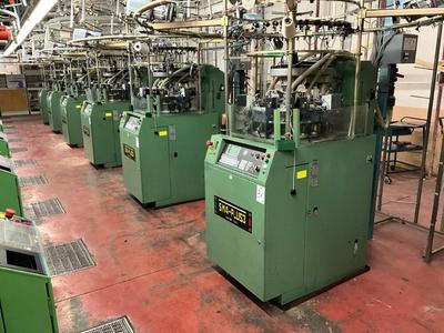 Overzichtsfoto van (6x) 2003 Santoni SM4- PLUS3 circular knitting machine