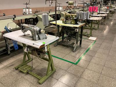 Overzichtsfoto van (4x) industrial sewing machine