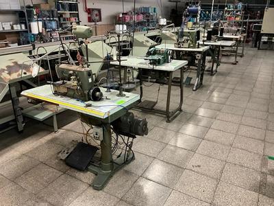 Overzichtsfoto van (3x) industrial sewing machine