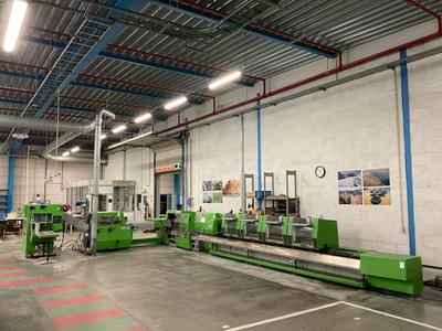 Overzichtsfoto van 1994 Muller Martini Prima 1528 PAF 009 Saddle stitching line