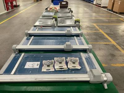 Översiktsbild av lot of various filters, table cutters, tapers, etc