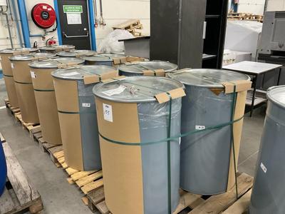 Översiktsbild av Epple drums with printing color paint (11x)