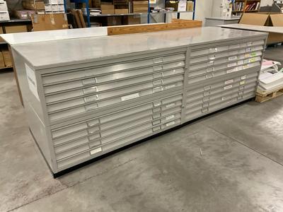 Photo d'aperçu de lot of 2 roller drawers and wooden table cabinet,