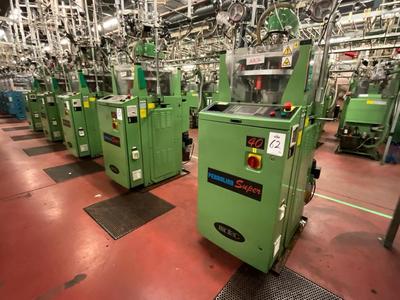 Overzichtsfoto van (5x)2003 Matec pendolina super 40 knittingmachine