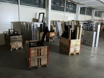 Översiktsbild av semi Finished electrical cabinets and parts