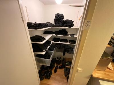 Overview picture of Various clothes and shoes
