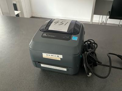 Översiktsbild av 2016 Zebra GK420t label printer