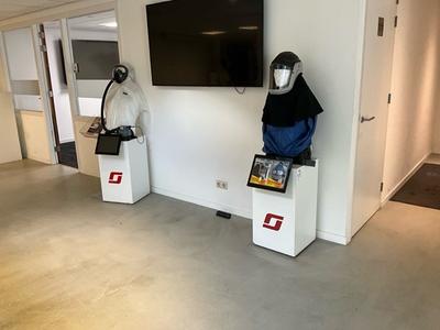 Översiktsbild av showroom setup respiratory protection (3x)