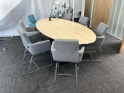 Overzichtsfoto van vergadertafelset